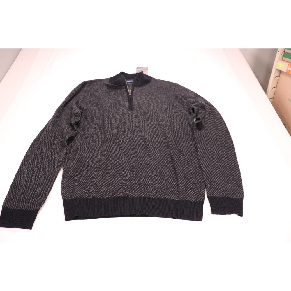 Toscano Mens Dark Navy Textured Quarter Zip Sweater Pullover 142M7F9TR NEW